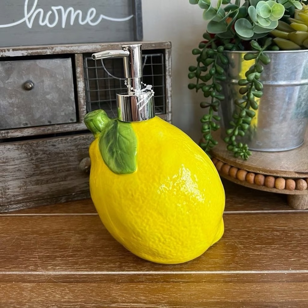 New Farmhouse Ceramic Lemon Soap Dispenser